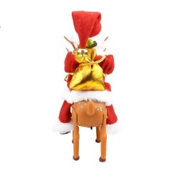 Riding Santa Claus Deer Electric Toy Doll with Music for Kids Kids Christmas Gifts Christmas Ornament Noel Home Decoration