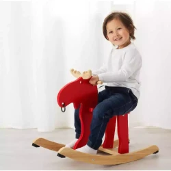 Wooden Rocking Horse Children's Toy Wooden Swing Horse EKORRE