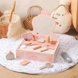 Girl Princess Play House Makeup Toys Small DreGirl Princess Play House Makeup Toys Small Dressing Table Wooden Children's Pink Mirrorssing Table Wooden Children's Pink Mirror