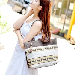 Woven Hanging Handbag Women Embroidery Fashion