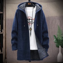 Men’s Slim Fit Hooded Knitted Sweater Coat