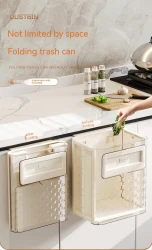 Folding Trash Can Wall Hanging Punch-free Trash Can