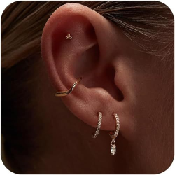 Personality Small Annulet Exquisite Multi Piercing Earrings Suit