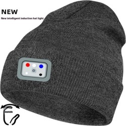 Night Running Fishing Induction Headlight Luminous Knitted Hat