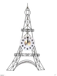 Eiffel Tower Wall Clock Beautiful Contemporary