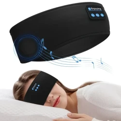 Wireless Sleep Music Eye Mask, Comfortable Breathable Skin-Fitting, Sleep Headphones with Ultra-Thin 3D Speakers, Multi-Use Outdoor Sports Earplugs, Fabric Material, Wireless Compatible, App-Controlled, Media Control, No Jack, Closed Ear Covers