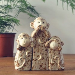 Monkey Decoration Ceramic Three Small Monkey Decorations Living Room Tv Cabinet Home Furnishings Monkey Gift Wedding Gift