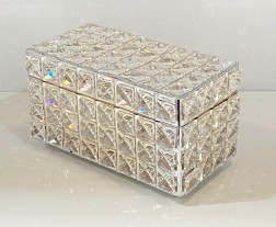 Jewelry Box Silver Shiny Decorative Glass