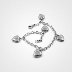 Female Minimalist S925 Pure Silver Heart-shaped Chain Ring