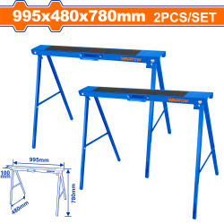 Metal Trestle Adjustable Steel Folding Sawhorse Pair