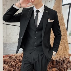 Striped Suit Men's Korean Style Small Suit Professional Business Suit