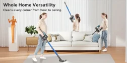 Cordless Vacuum Cleaner, 30Kpa Powerful Stick Vacuum With 45min Runtime, Anti-Tangle Vacuum Cleaners For Home, 50.72oz Dust Cup, Rechargeable Wireless Vacuum For Hardwood Floor Carpet Pet Hair