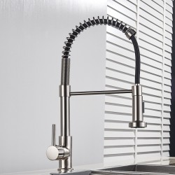 Rozin Brushed Nickel Kitchen Faucet - 360° Deck Mounted Mixer Tap