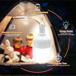 60W Emergency Light - Outdoor Camping Supplies EDC Outdoor USB Rechargeable LED Light Bulb Lantern for Hiking, Sports, and Entertainment