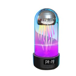 Creative 3in1 Colorful Jellyfish Lamp With Clock Luminous Portable Stereo Breathing Light Smart Decoration Bluetooth - compatible Speaker