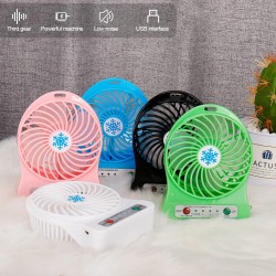 Mini Portable USB Charging Handheld Fan with LED Light - Outdoor Camping Cooling Fan