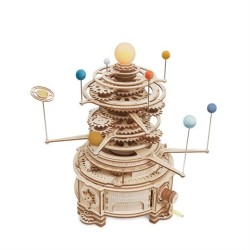 Robotime Rokr 316PCS Rotatable Mechanical Orrery DIY Wooden Model Building Block Kits Assembly Toy Gift For Children ST001