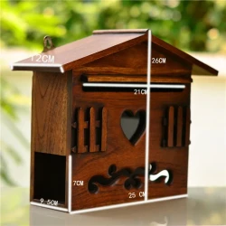 Gardening Creative Solid Wood Wood Carving Letter Box