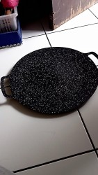 (SS) BBQ Grill Pan Korean Grilling Tools Round Non-Stick Multipurpose Frying Pan