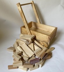 Wooden Push Trolley With Hand Sanded Blocks