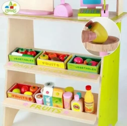 Wooden Toys Market Booth Pretend Play - fruit basket toys - children's educational toys - children's fruit toys