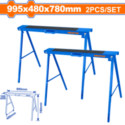 Trestle Adjustable Steel Folding Sawhorse Pair