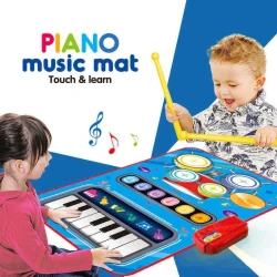 Musical Instrument Toys Drum And Piano 2in1 Music Playmat Educational Music Toys / Drum Set / Piano Set