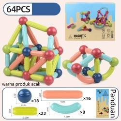 64Pcs Toys Magnet Stick Balls Kids With Magnetic Box Building Building Educational Toys Puzzle Creativity Toys and Sensory