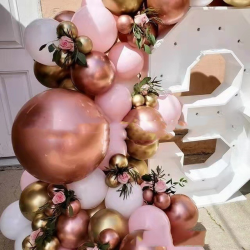 Retro Rose Gold Balloon Chain Set Birthday Party Decoration