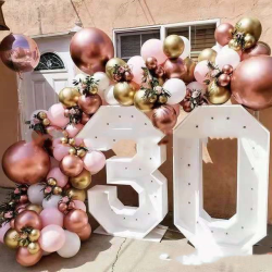 Retro Rose Gold Balloon Chain Set Birthday Party Decoration