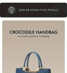 ZOOLER Crocodile Pattern Handbag, Women's Luxury Solid Color Tote Bag, Elegant Genuine Leather Satchel Purse