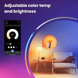 MOES Tuya Matter WiFi Smart Bulb - Dimmable LED Light with 16 Million RGB Colors, E27 Bubble Light, Voice Control via Alexa and Google Home