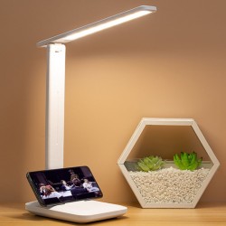 Folding Table Lamp - Eye Protection, 3 Color Dimmable Touch LED Lamp, 360° Flexible Desk Light, Bedside Reading Lamp, USB Rechargeable