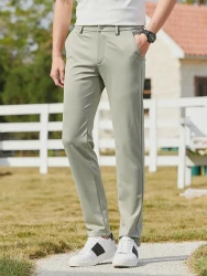 Light Business Style Men's Solid Color Breathable Golf Pants For Summer Casual Daily Wear And Golf Sports