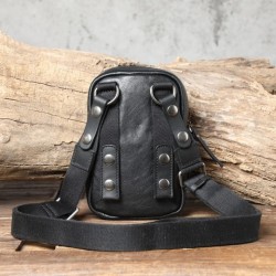 Leather One Shoulder Crossbody Bag For Men And Women