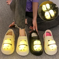 Cute Slipper With Panda Lamp Summer Sandales
