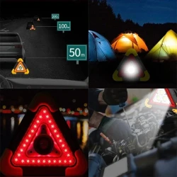 2-IN-1 Solar Emergency Triangular Roadside Warning Light