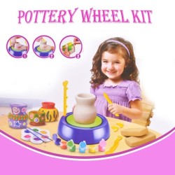 Bginners Pottery Wheel Kit Craft Toys For Kids With Paints And Tools Diy Toy Clay Pots Making Pottery Wheel Set For Kids Gifts