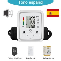 Medical Digital Arm Blood Pressure Monitor - Automatic Tensiometer & Heart Rate Pulse Meter