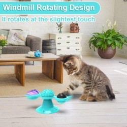 Animal Doll Stuffed Cat Pet Catnip Grass Toy Interactive Windmill Cat Toys With Catnip Cat Toys For Indoor Cats Funny Kitten Toys With LED Light Ball Suction Cup Cat Nip Toy For Cat Chew Exerc