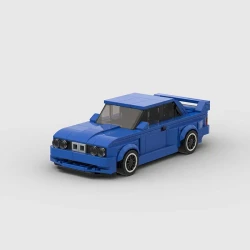 Mini Blue Sports Car Building Block Set