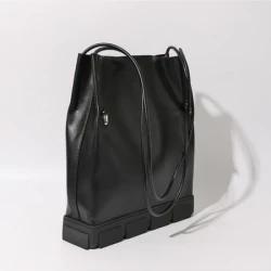 Soft Leather Double Shoulder Strap Tote Bag, Fashionable Special Sole