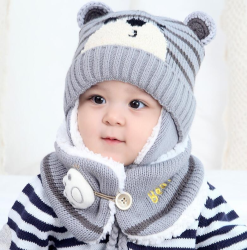 Baby Cute Bear Ear Protection And Neck Set