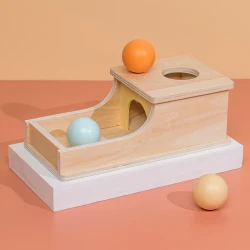 Baby Kids Educational Toys - Baby Montessori Toys Coin Ball Box Spinning Drum Sensory Motor Kids Fine Wood