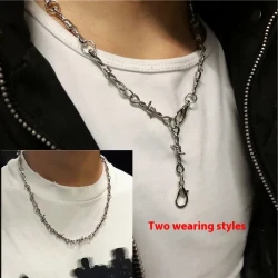 Punk Vintage Thorns Barbed Blade Necklace