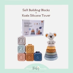 Koala and Bunny Silicone Toy (Silicone Block & Ring Donut) Children's Educational Toy