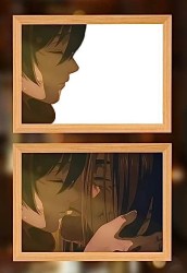 Attack On Titan Mikasa & Eren Kiss Light Frame