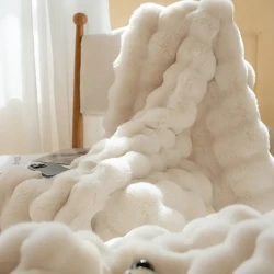 Ultra-Soft Faux Rabbit Fur Fluffy Blanket