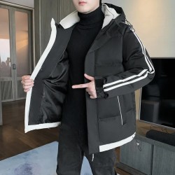 Youth White Warm Casual All-match Trend Cotton Coat Men