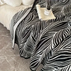 Contemporary Striped Knitted Throw Blanket